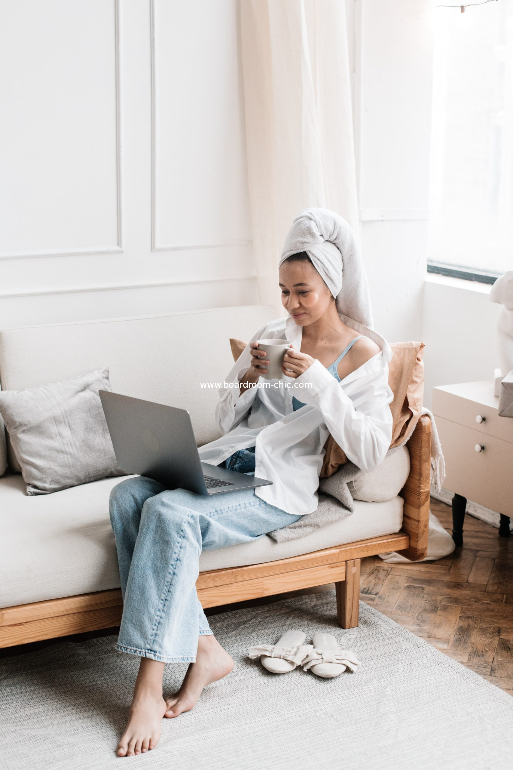 person watching videos while having coffee